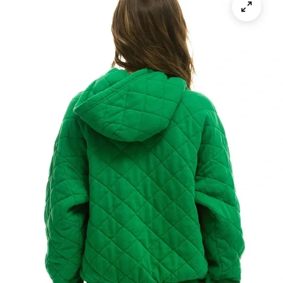 Aviator Nation Green Quilted Hoodie - Picture 10 of 15